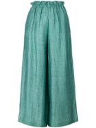 Masscob Cropped Wide-leg Trousers - Green