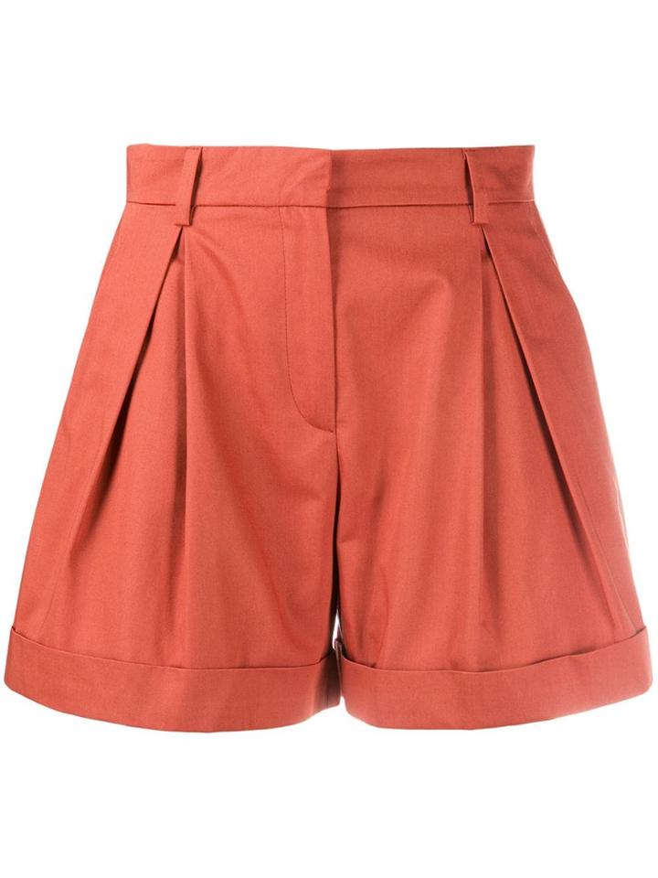 L'autre Chose Short Pleated Shorts - Brown