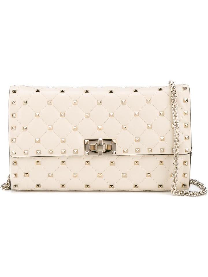 Valentino Valentino Garavani Rockstud Spike Shoulder Bag, Women's, Nude/neutrals, Leather
