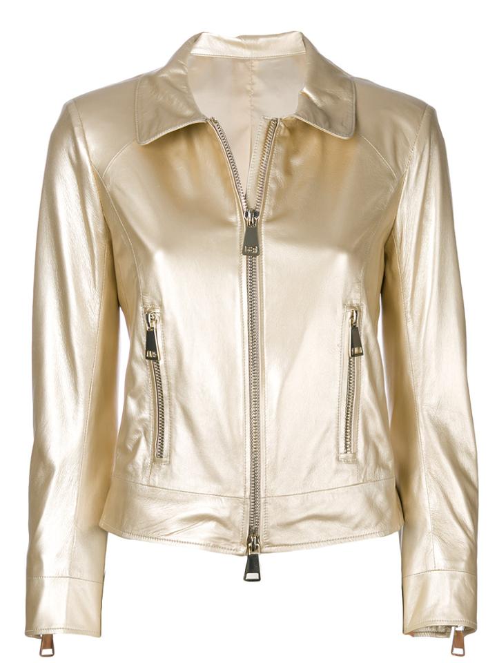Sylvie Schimmel Metallic Zip Jacket - Nude & Neutrals