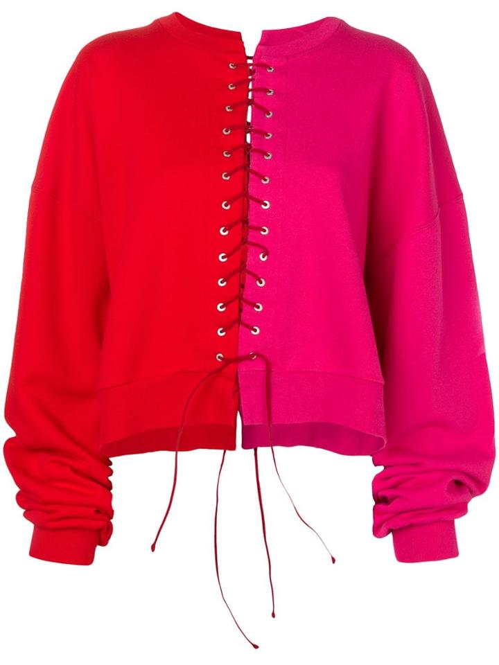 Unravel Project Colour Block Sweatshirt - Pink