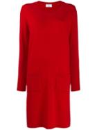 Allude Fine Knit Sweater Dress - Red