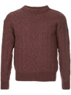 Issey Miyake Vintage Metallic Cable-knit Sweater - Brown
