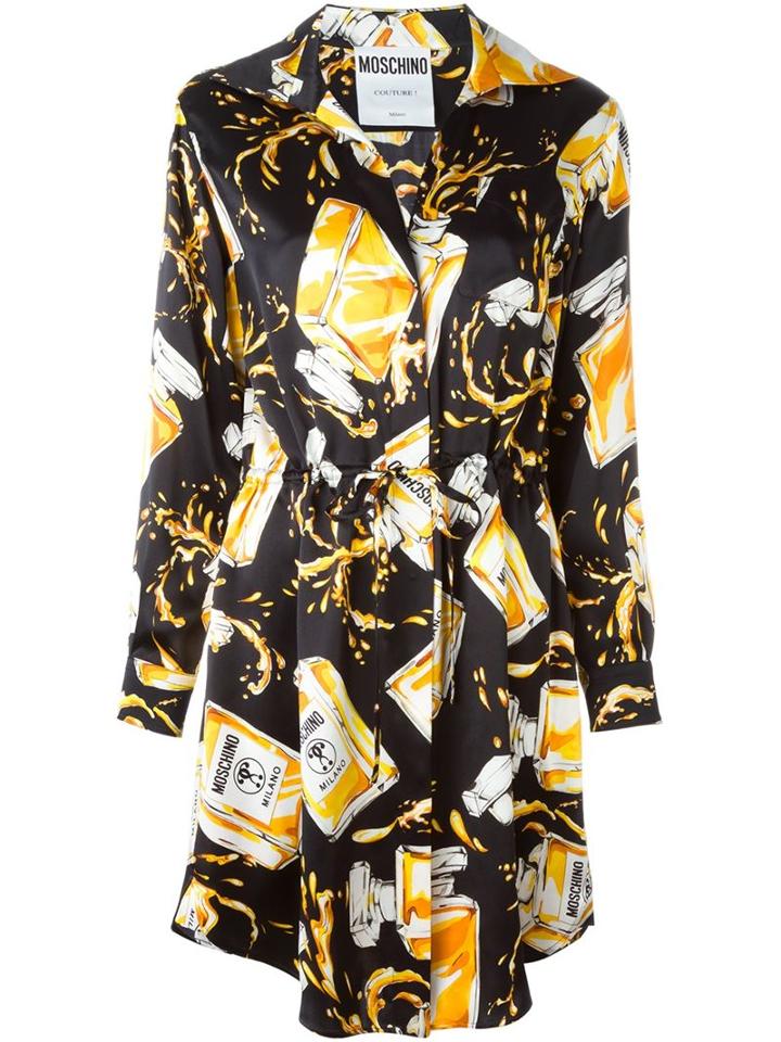 Moschino Perfume Print Shirt Dress
