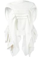 Maticevski Draped Blouse, Women's, Size: 6, White, Polyester/nylon/cotton