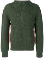 Thom Browne Relaxed Rwb Stripe Boat Neck Pullover - Green
