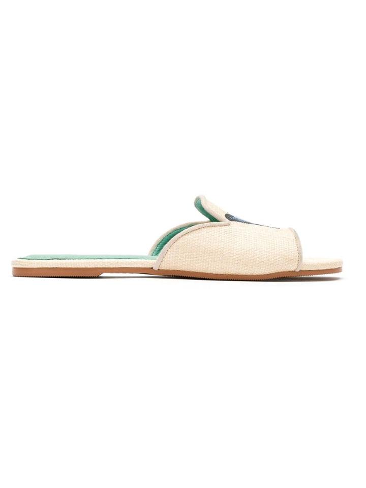 Blue Bird Shoes Straw Butterfly Flats - Neutrals
