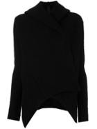 Poème Bohémien Asymmetric Hooded Jacket, Women's, Size: 40, Black, Polyester/wool