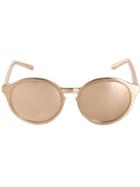 Linda Farrow 'round Brushed' Sunglasses - Brown