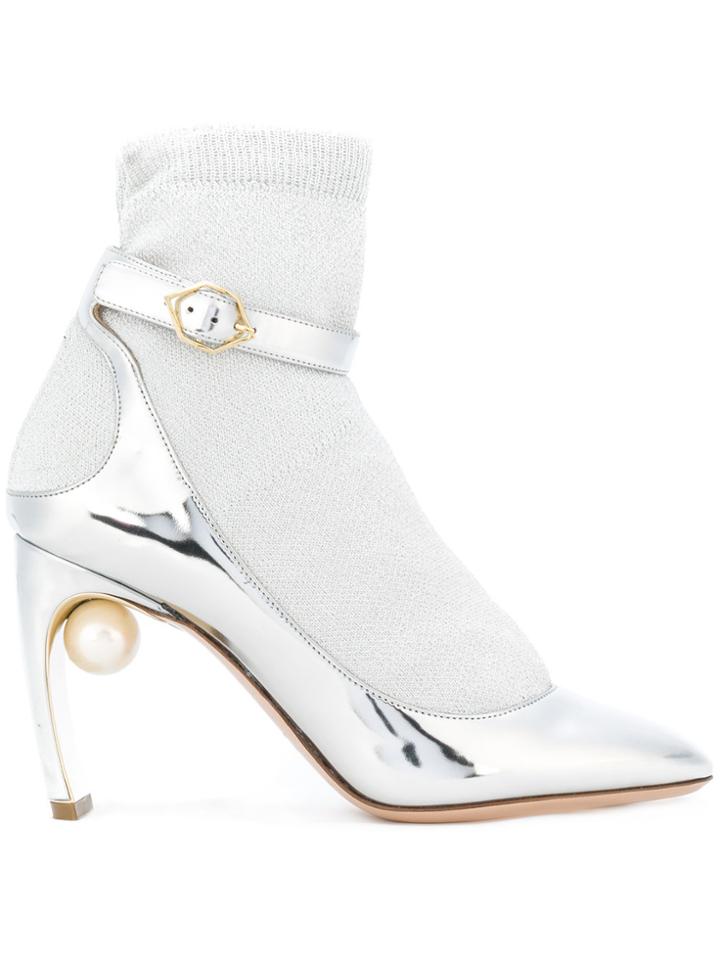 Nicholas Kirkwood Lola Pearl Sock Pumps - Metallic