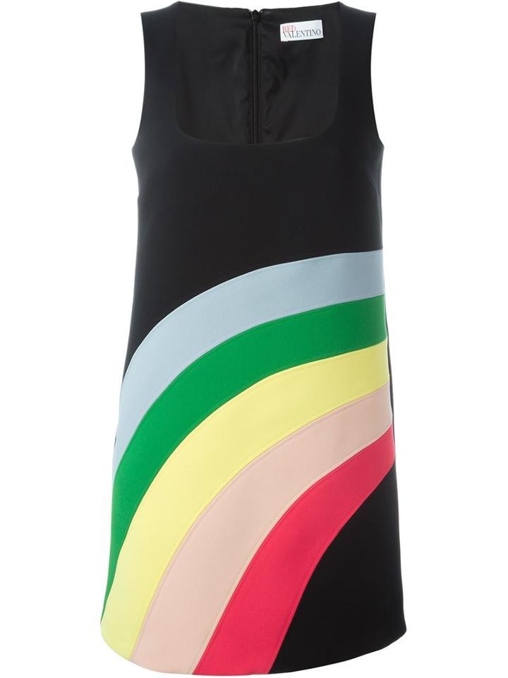 Red Valentino Rainbow Detail Mini Dress