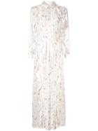 Huishan Zhang Floral Print Pearl Maxi Dress - White