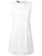 Love Moschino Perforated Detailing Dress, Women's, Size: 40, White, Cotton