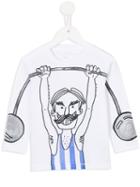 Stella Mccartney Kids Weight Lifter Print T-shirt, Boy's, Size: 12 Yrs, White