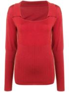 Jacquemus Knit Wide Collar Sweater - Red