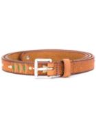 Htc Hollywood Trading Company - Pathway Print Belt - Women - Leather - 85, Nude/neutrals, Leather