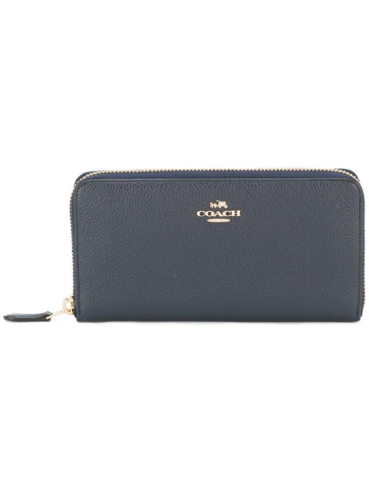 Coach Logo Plaque Wallet - Blue