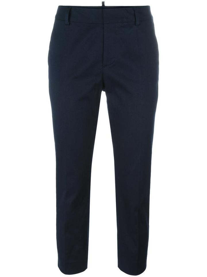 Dsquared2 Slim Cropped Trousers, Women's, Size: 42, Blue, Polyester/cotton/spandex/elastane