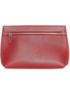 Burberry Grainy Leather Wristlet Clutch - Red