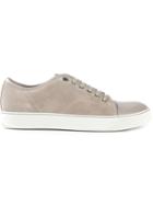 Lanvin Contrasting Toe Cap Sneakers, Men's, Size: 9, Nude/neutrals, Calf Leather/suede/rubber