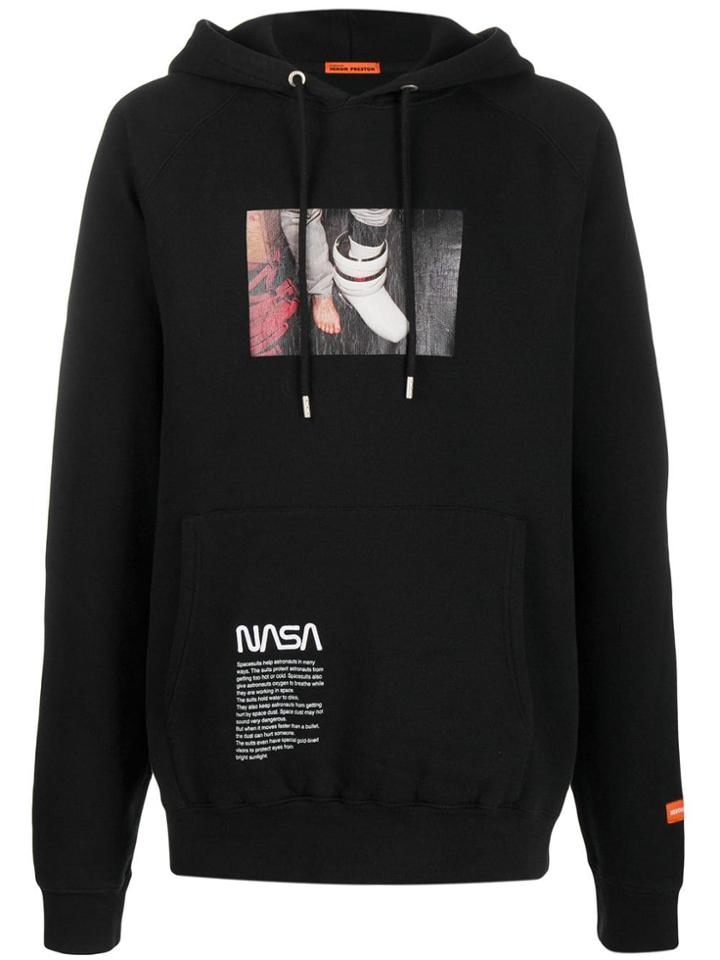 Heron Preston Nasa Print Hoodie - Black