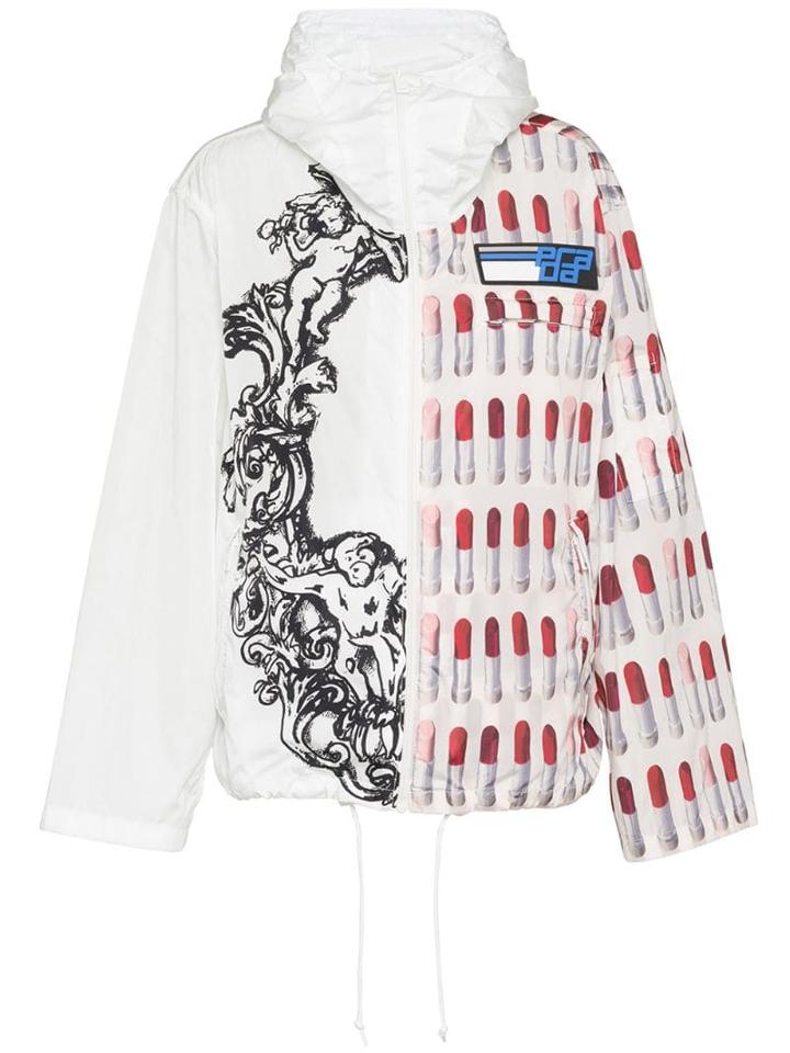 Prada Lipstick And Frame Print Jacket - White