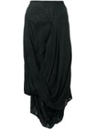Vivienne Westwood Anglomania Draped Midi Skirt, Women's, Size: 40, Black, Viscose/cotton/polyester