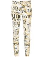 Versace Jeans Couture Logo Baroque Print Jeans - White