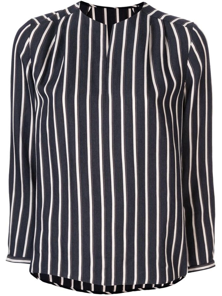 Tomorrowland Striped Long-sleeved Blouse - Black