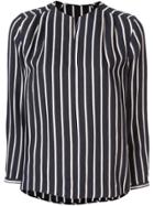 Tomorrowland Striped Long-sleeved Blouse - Black
