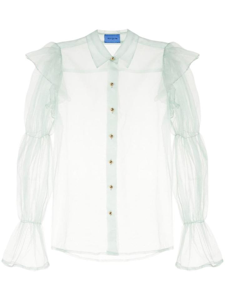 Macgraw Souffle Sheer Blouse - Green