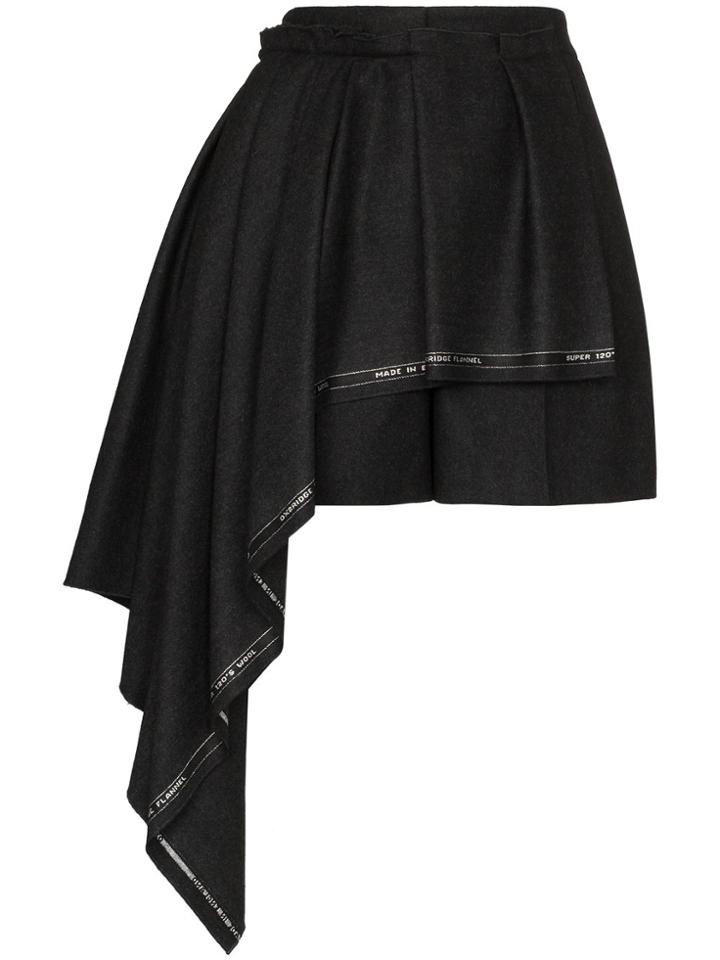 Alexander Mcqueen High Waisted Asymmetric Front Shorts - Black