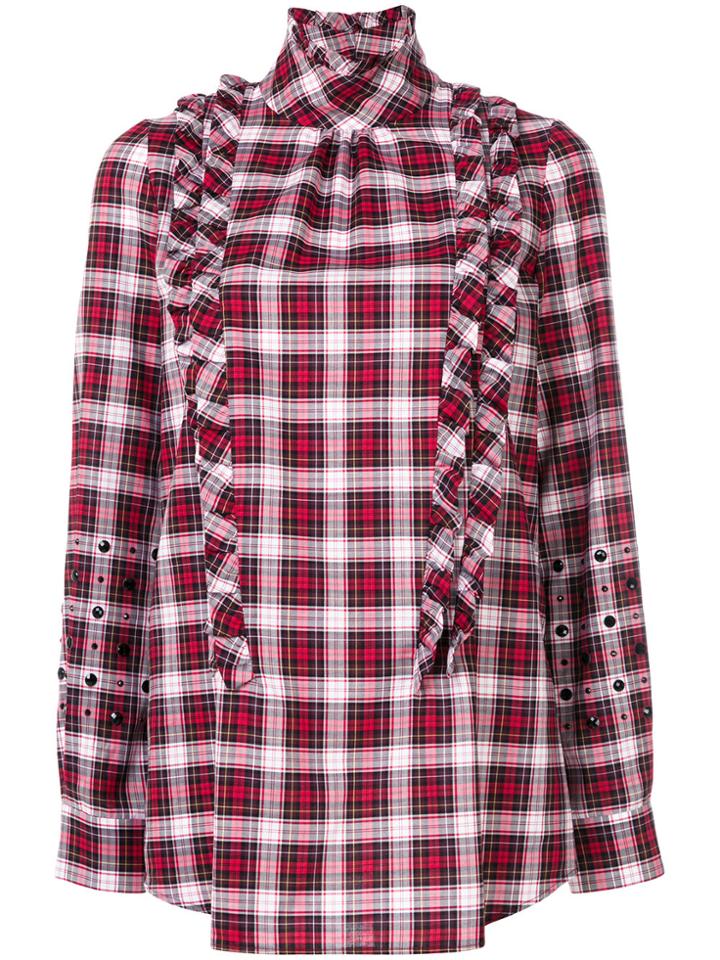 No21 Checked Blouse With Stones - Black