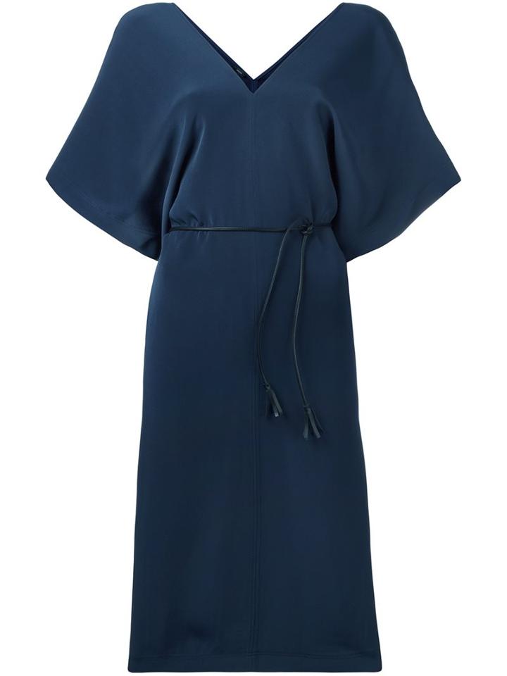 Joseph V-neck Midi Dress, Women's, Size: 40, Blue, Viscose/acetate