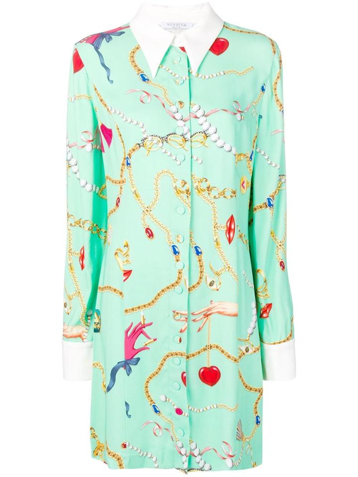 Vivetta Printed Shirt Dress - Green