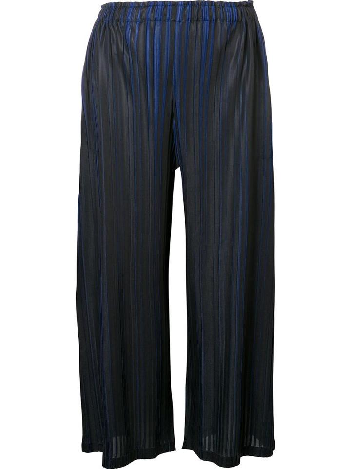 Pleats Please By Issey Miyake 'brush Marks' Trousers, Women's, Size: 2, Black, Polyester