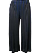 Pleats Please By Issey Miyake 'brush Marks' Trousers, Women's, Size: 2, Black, Polyester