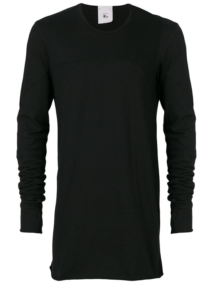 Lost & Found Rooms Mesh Intarsia Long Sleeve T-shirt - Black