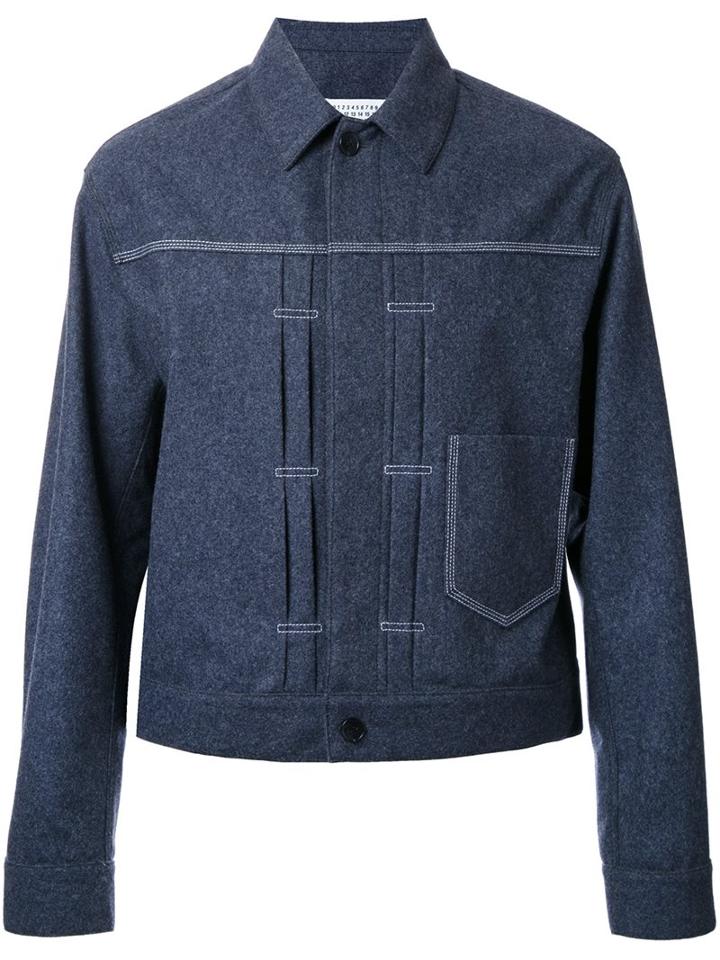 Maison Margiela Collared Shirt Jacket, Men's, Size: 46, Grey, Nylon/wool
