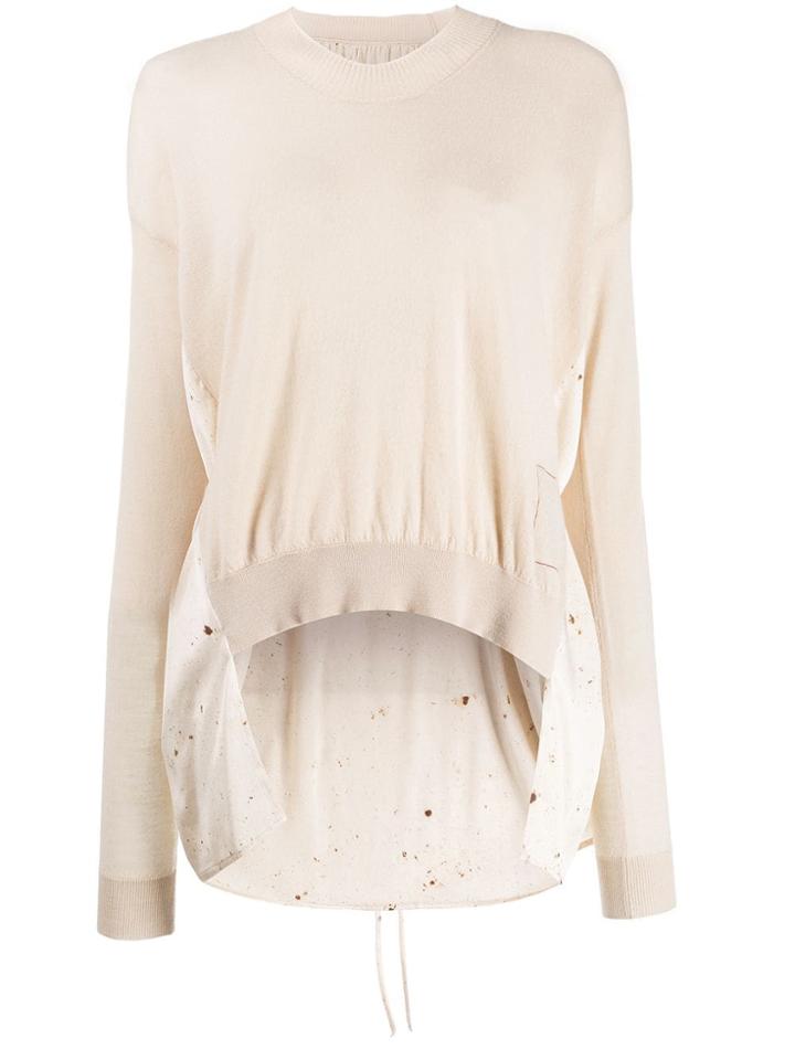 Uma Wang Draped-detail Sweater - Neutrals