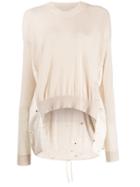 Uma Wang Draped-detail Sweater - Neutrals