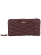 Dkny Quilted Pinstripe Wallet - Red