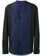 Ziggy Chen Pleated Bib Shirt - Blue