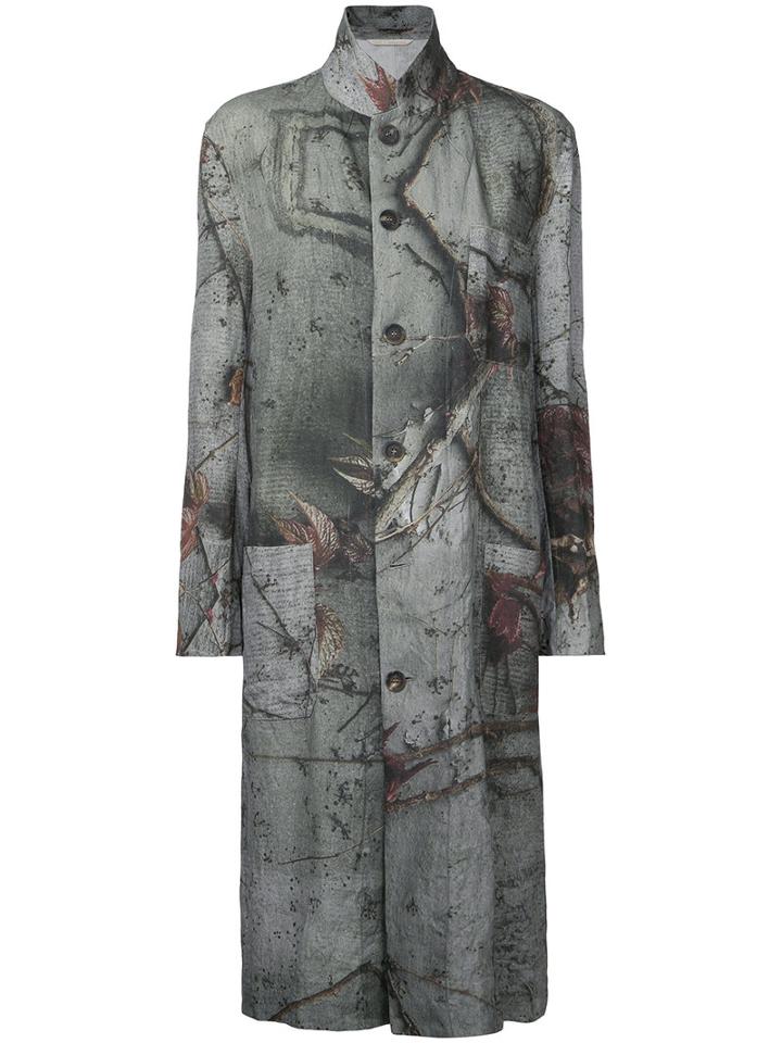 Forme D'expression - Reversible Printed Coat - Women - Linen/flax - S, Grey, Linen/flax