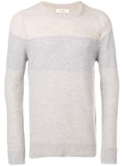 Pringle Of Scotland Colour Block Fine-knit Sweater - Grey