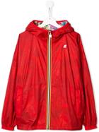 K Way Kids Hooded Rain Jacket - Red