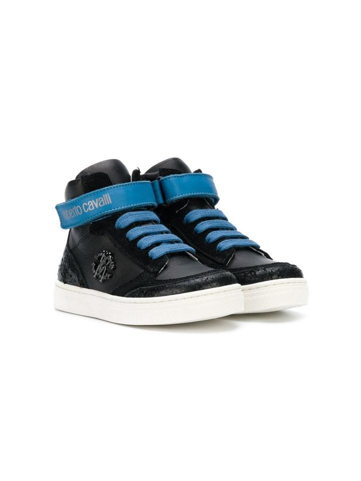 Roberto Cavalli Junior Teen Logo Plaque Sneakers - Black