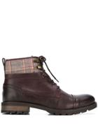 Tommy Hilfiger Plaid Patch Ankle Boots - Brown