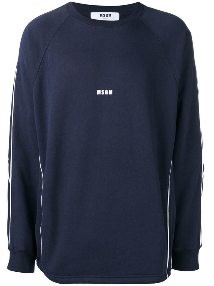 Msgm Oversized Logo Sweatshirt - Blue