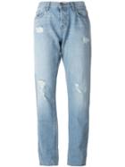 J Brand Distressed Boyfriend Jeans, Women's, Size: 26, Blue, Cotton/lyocell